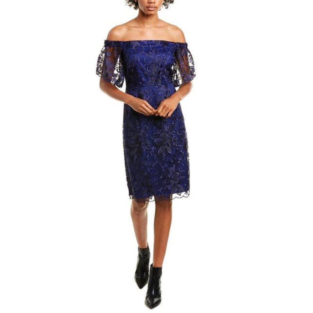 Trina Turk Off-the-shoulder Sheath Night Out Dress